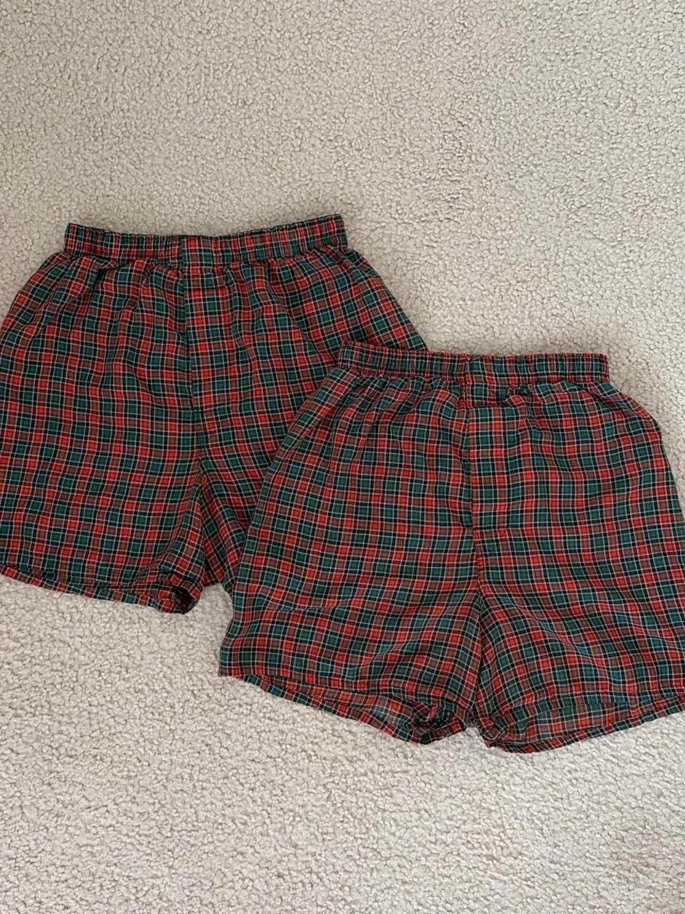 Hanes Men's Boxer Briefs - Red & Green Plaid